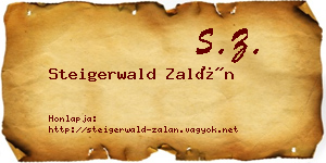Steigerwald Zalán névjegykártya
